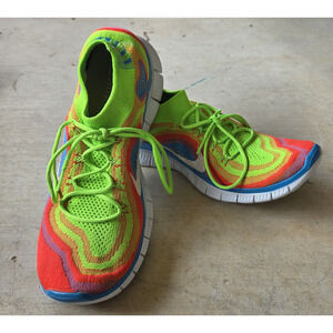 Nike Free Run 5.0 Flyknit Men’s Size 11 US Shoes Rainbow 615805-316